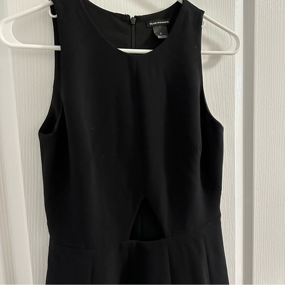 Club Monaco Lily Sleeveless Fit & Flare Black Dress - Picture 3 of 12